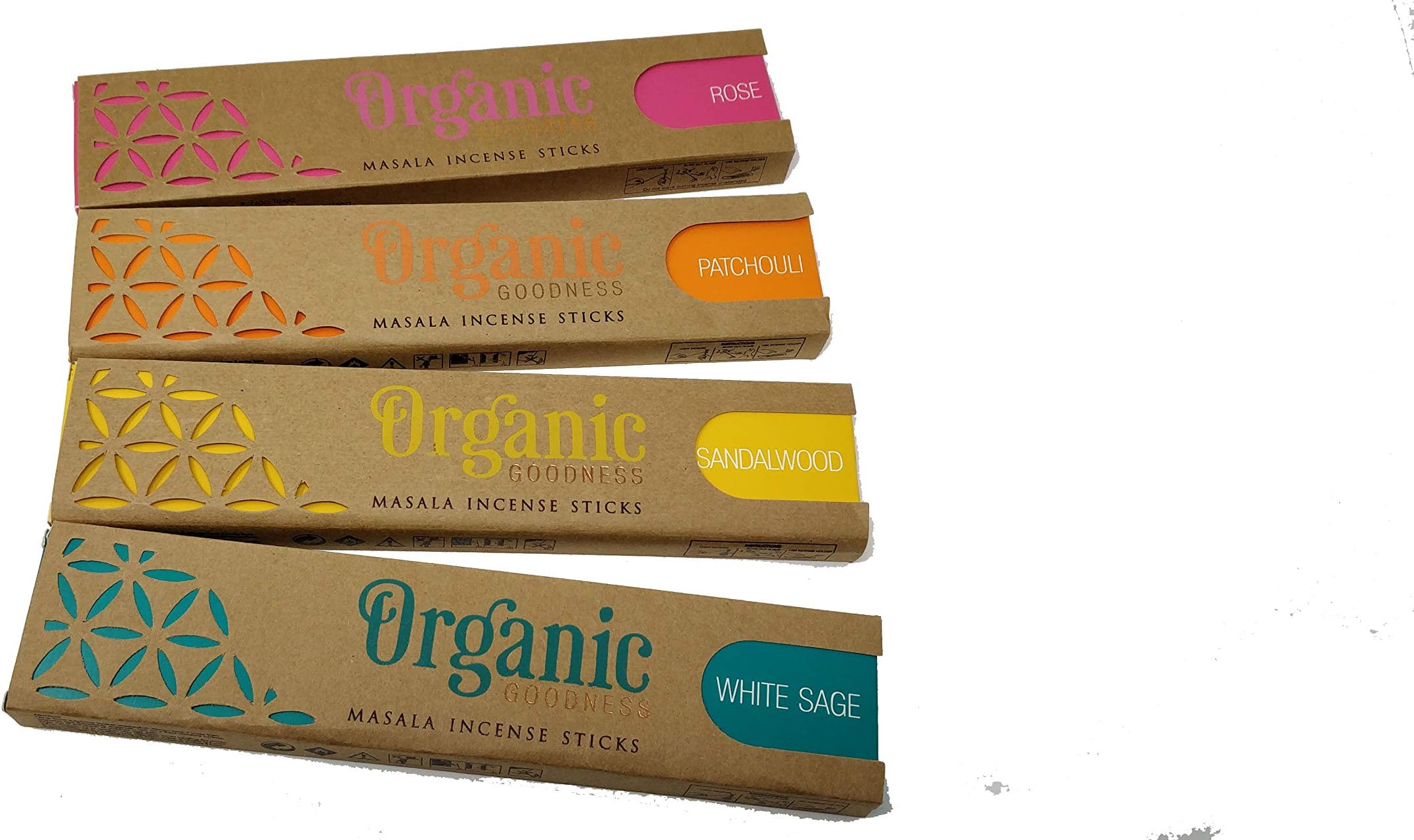 Organic Goodness Incense Sticks- White Sage, Sandalwood, Patchouli, Rose with Souvenir Magnet by Sterling Effectz(01)