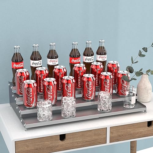 Miniatura 3 de Jojocross Organizador de especias expandible de 4 niveles para gabinete de cocina, diseño moderno y estante de almacenamiento antideslizante que