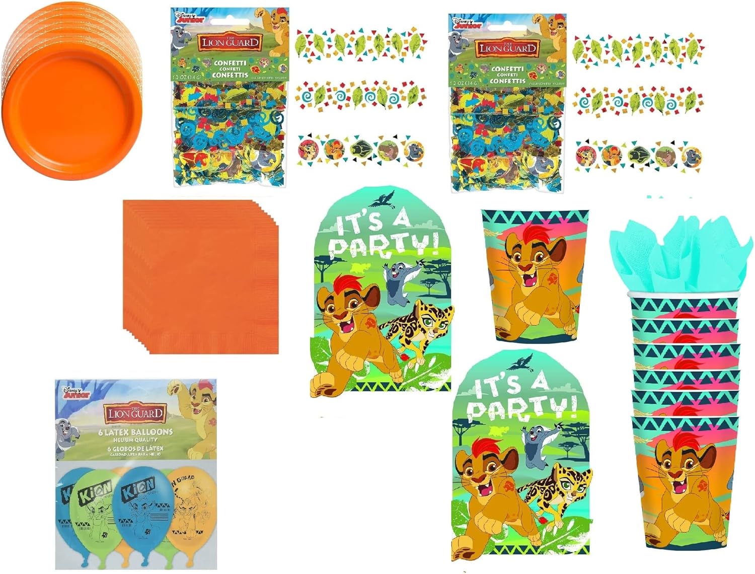 Lion Guard Birthday Party Supplies Bundle Pack includes Plates, Napkins, Paper Cups
