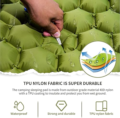 Miniatura 2 de YOOZ Almohadilla de dormir para campamento colchón de camping ultra cómodo con almohadas autoinflable impermeable y duradero la almohadilla de