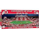MasterPieces - 1000 Piece Jigsaw Puzzle, NCAA Utah Utes, Panoramic Football Stadium View, Fun for Adults and Family, 13x39