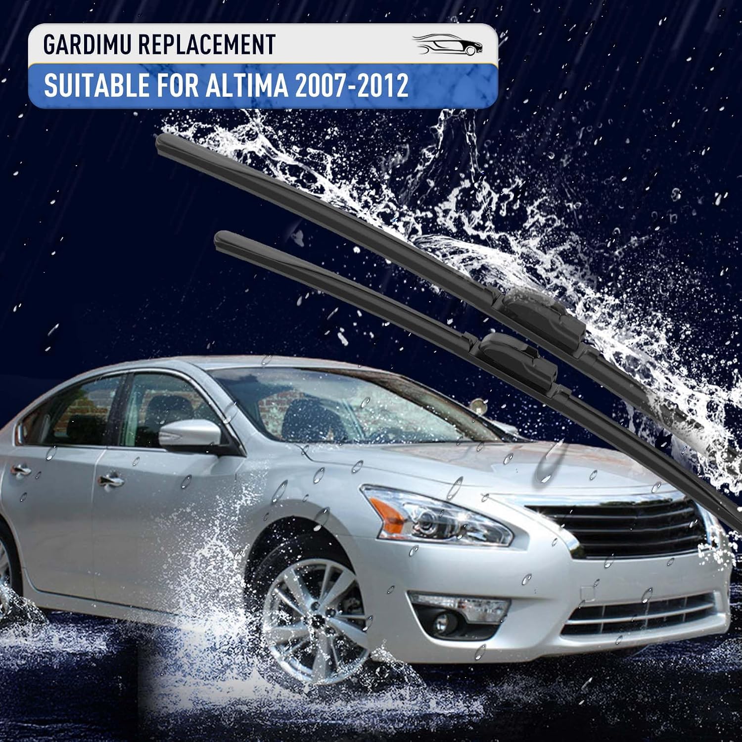Replacement for Nissan Altima 2007 2008 2009 2010 2011 2012 Windshield Wiper Blades, 2 Pieces of Car Front Window Wiper Blades