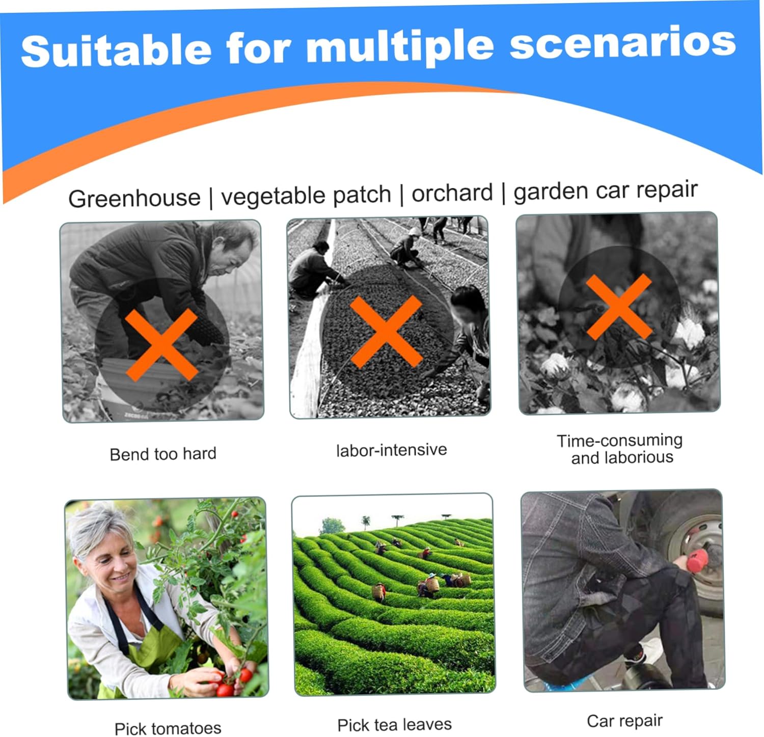 Garden Seat with Wheels, 360° Swivel＆Adjustable Height Garden Stool with Wheels, Heavy Duty Rolling Seat with Foldable Backrest and Storage Basket for Patio Yard Outdoor, Tools