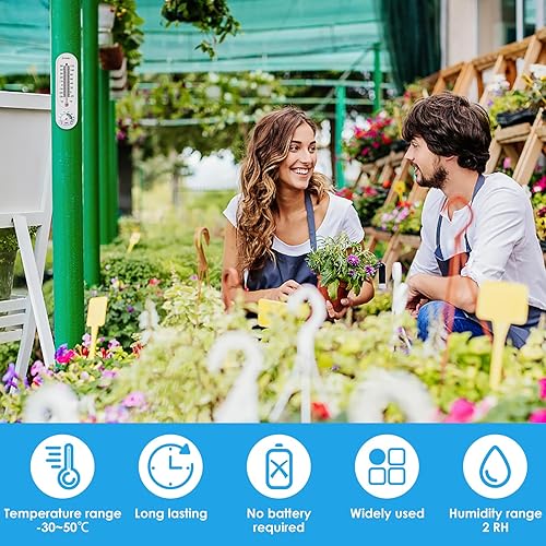Miniatura 5 de Ihvewuo Termómetro de temperatura y humedad para interiores y exteriores, con termómetro de pared CelsiusFahrenheit, medidor de humedad, higrómetro