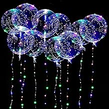 Ballons Lumineux 10 Packs Ballons Lumineux Guirlande Lumineuse LED Ballons Bobo avec Lumières de 10 Pieds Ballons pour Anniversaire, Mariage Saint Valentin Décoration de Fête de Noël multicoloured