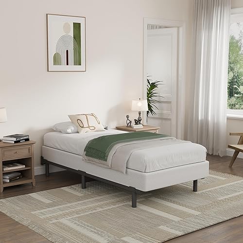 Miniatura 14 de Base de cama tamaño California King, marco de cama Metal Basics de 7 pulgadas, base de perfil bajo para somier, soporte de 9 patas, sin ruido, fácil