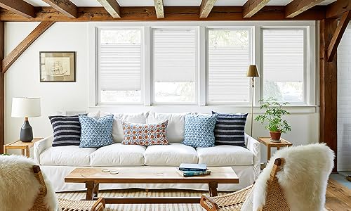 Vista 20 de LazBlinds Persianas plisadas sin cordones con ventosas sin herramientas que filtran la luz, parte superior hacia abajo, abajo hacia arriba