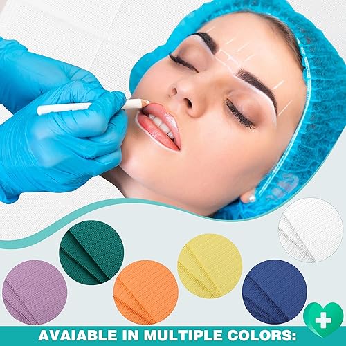 Miniatura 4 de Newwiee 750 baberos dentales desechables a granel impermeables para pacientes para bandeja de arte de pestañas y uñas, cubierta de 13 x 18 pulgadas