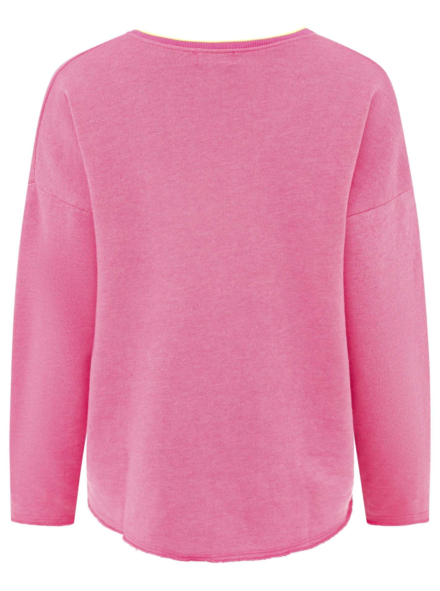 Zwillingsherz Damen Sweatshirt mit Schriftzug – Oversize Pullover aus Baumwolle – Langarmshirt mit V-Ausschnitt – Bequemes Freizeit Oberteil mit positiver Botschaft – Casual Look für Alltag