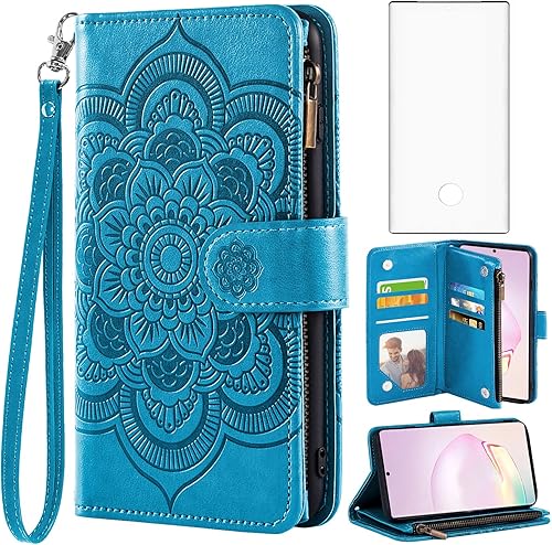 Asuwish Funda compatible con Samsung Galaxy Note 20 Ultra Glaxay Note20 Plus 5G y protector de pantalla de vidrio templado con tapa para Gaxaly