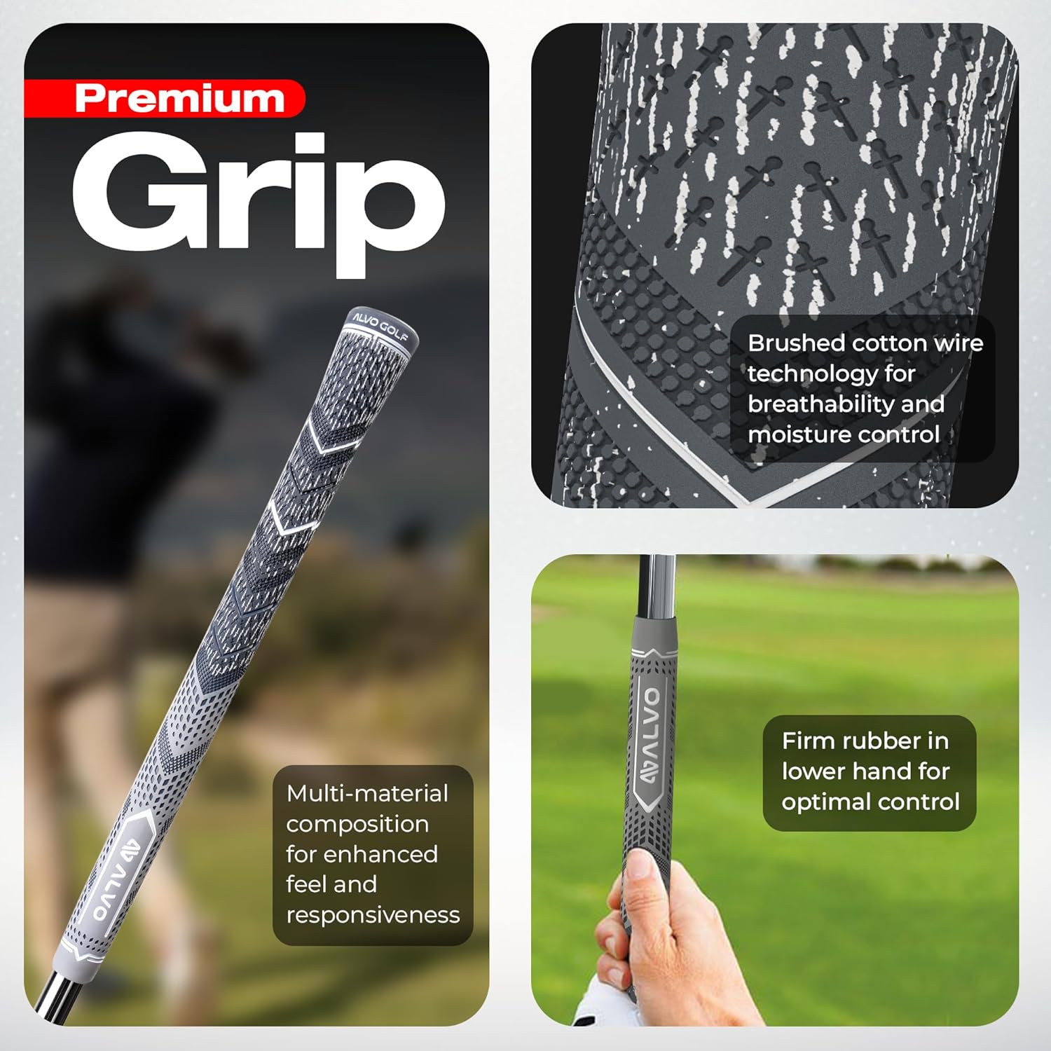 ALVO GOLF - Premium Full Face Golf Wedges, Golf Wedge Set and Singles, 3 Wedges 52/56/60/70 Degree,Lob,Gap,Sand Golf Club for Men, Premium Grip, Right Hand, max Spin