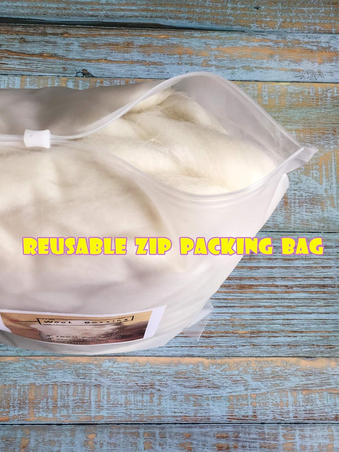 T.F GHG 1LB 100% Natural Wool Roving, Super Clean Wool Filler for Stuffing, Needle Felting, Blending, Batting, Hand Spinning DIY Project, Pillow and Dryer Balls, Natural White, Un-Dyed, Ecru,58S Wool