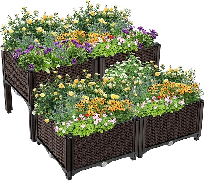 VIVOSUN Raised Garden Bed Planter Kit, Indoor Outdoor Plastic Planter