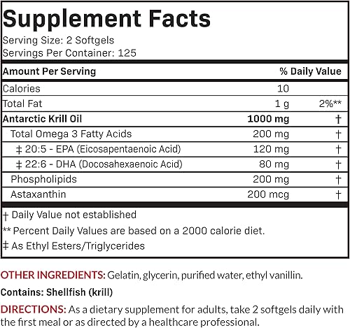 Miniatura 8 de Futurebiotics Aceite de krill antártico de 1000 mg con omega-3 EPA, DHA, astaxantina y fosfolípidos - Aceite de krill 100% puro de alta calidad,