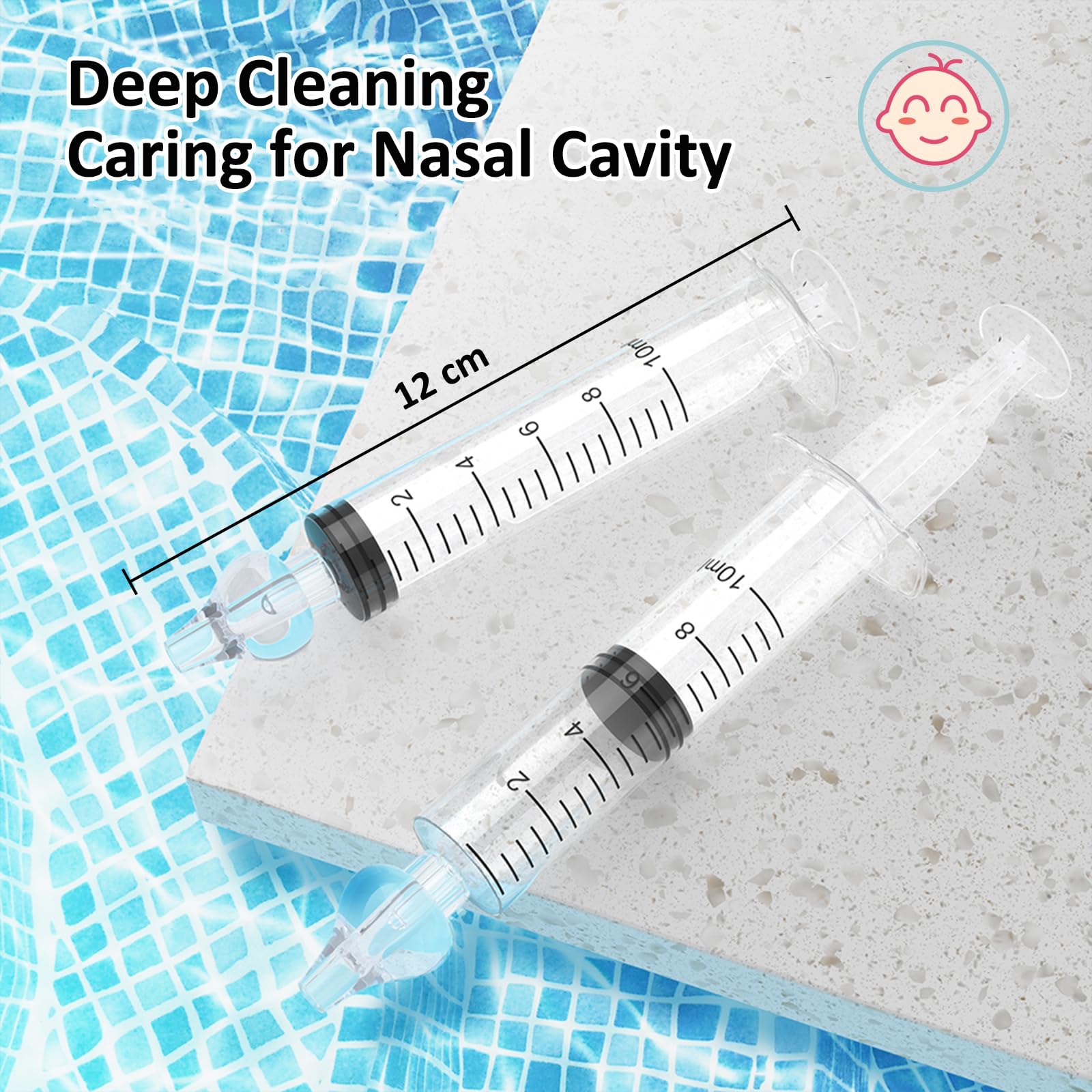 Siringa per Lavaggi Nasali Bambini ,2 pezzi Irrigatore Nasale 10ml, Siringhe Lavaggi Nasali con Punta in Silicone Morbido, Irrigazione Nasale Riutilizzabile Portatile Aspiratore Nasale