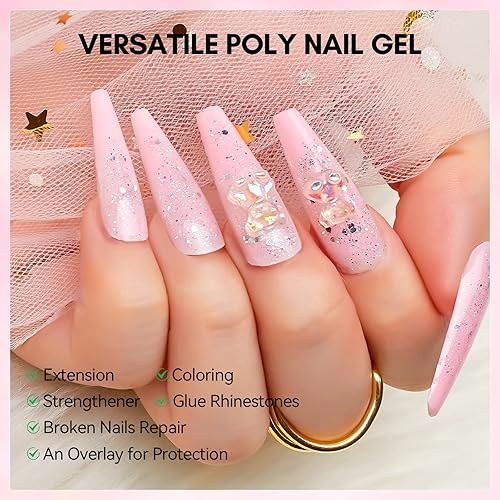 Vista 92 de Makartt - Gel de uñas de polietileno, 1.7 oz (50 ml), constructor, extensión, fortalecedor, gel de color duro, multifuncional, larga duración, fácil