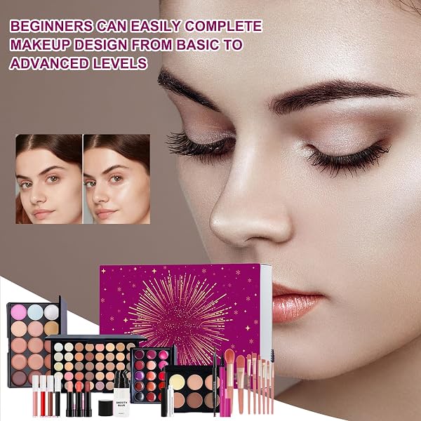 Beginner Makeup Kit - Girls Makeup Set, Beauty Personal Care With Eyeshadow Palette, Lip Gloss, Lipstick, And Brushes | Natural Holiday, Gift Box For Women, Teens, Girls, Mother - 3