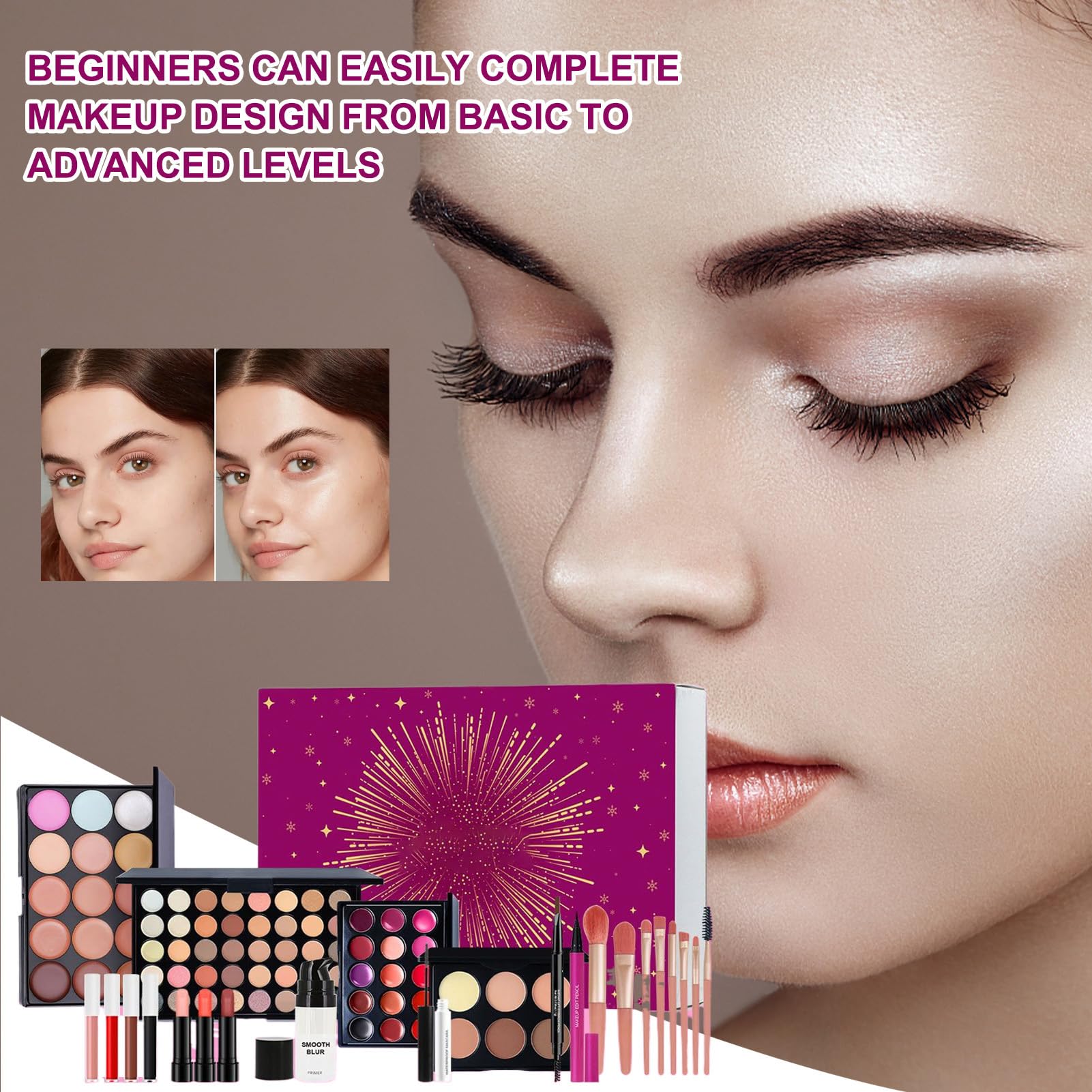 Set Di Trucco | Bellezza Palette di Ombretti Rossetto Pennello | Kit Completo Con Palette Di Ombretti Per Gli Occhi | Per Ragazze Adolescenti Principianti Compleanno Natale Moglie Festa