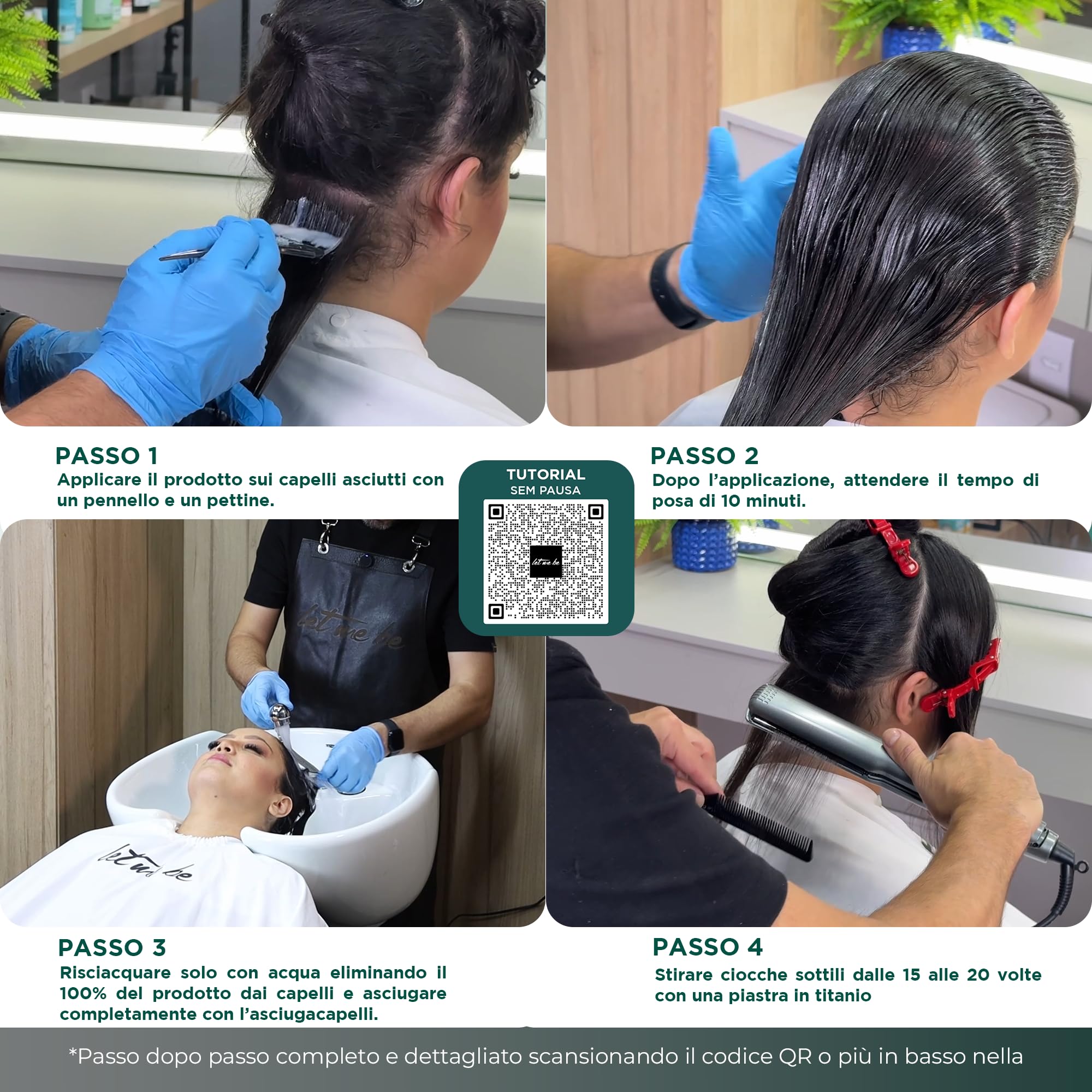 Let Me Be - NUOVA Keratina Lisciante Per Capelli Senza Tempo Di Posa! Prima Stiratura Brasiliana Vegana Istantanea Senza Formaldeide, con Amminoacidi e Proteine Vegetali, Anti Crespo - 1L