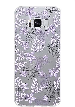 PrintiFy Samsung Galaxy S8 ile Uyumlu Kapak Floral Lila Tasar ml  1mm Fit  effaf Silikon K l f