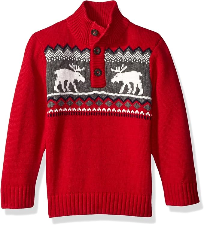 The Children's Place Baby Boys' Moose Argyle Pullover