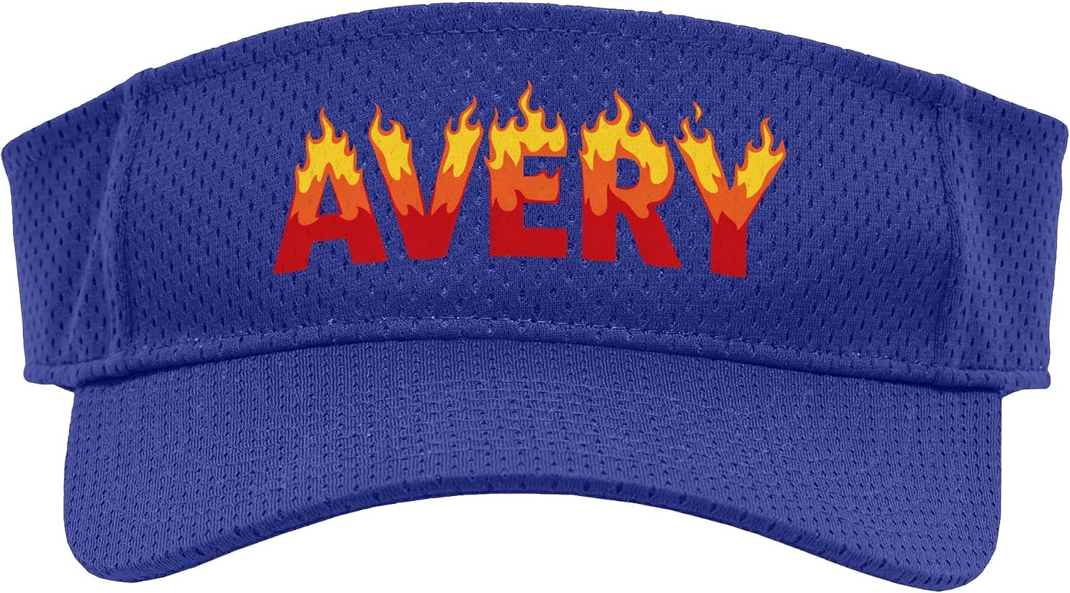 Avery On Fire Name Word Art - Cute Personalized Flame Sport Sun Visor