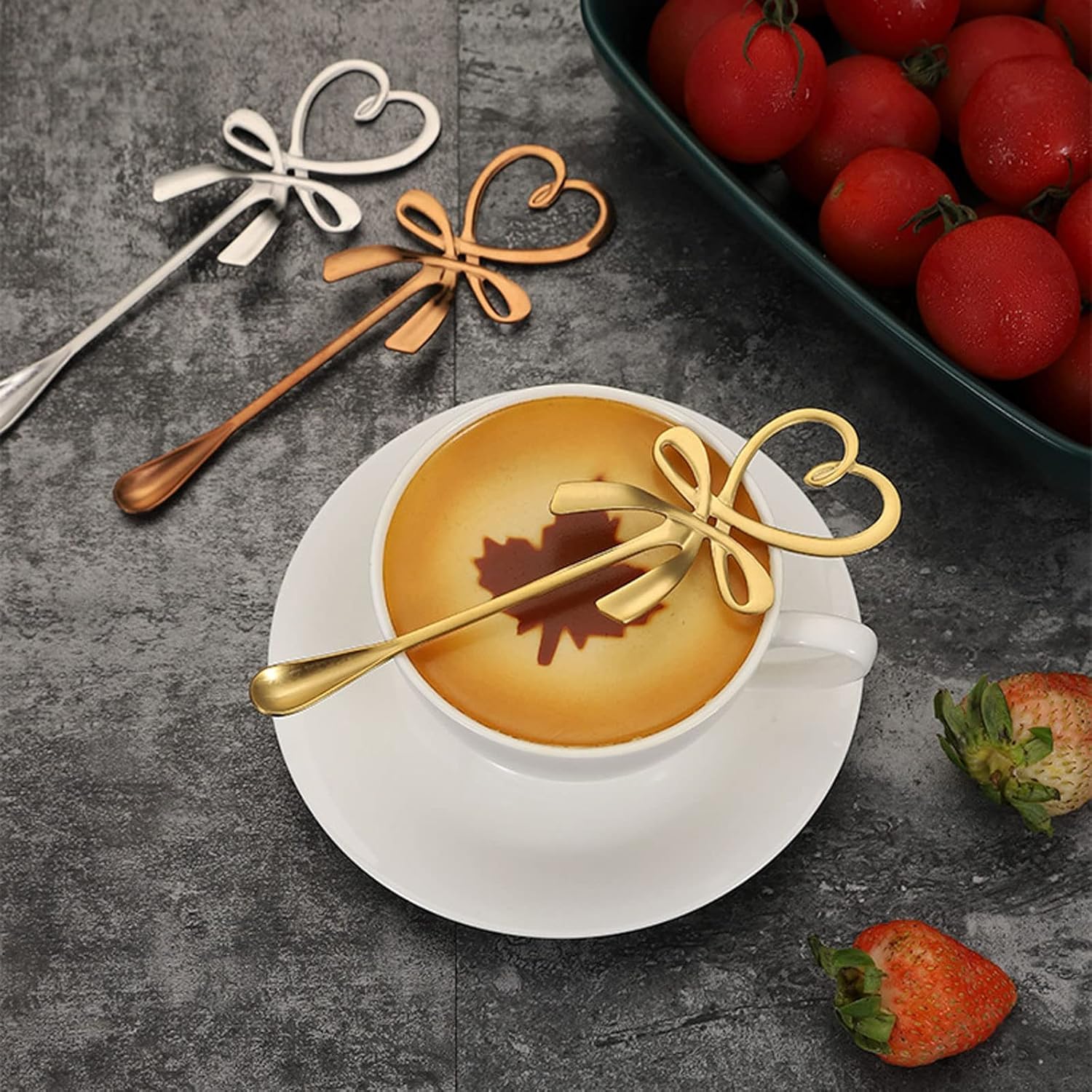 Spoons Spoon Alloy Crysatl Tea Spoon Court Tree Branch Small Spoonful Coffee Spoon Sugar Tea Dessert Cutlery Spoon Kitchen Tableware Spoon (Color : Gold)