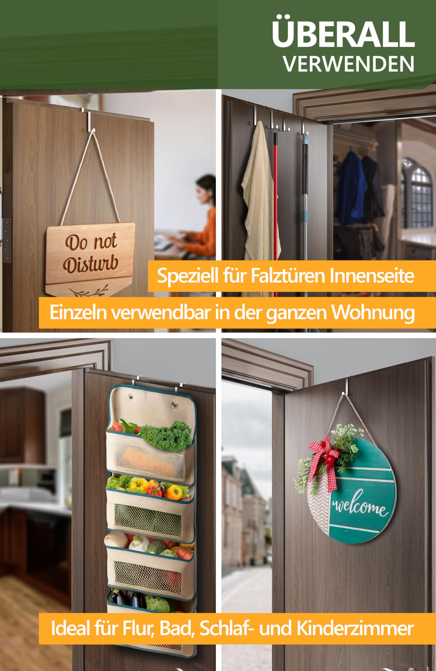 Ganci Per Porta - Set Da 10 Pezzi, Acciaio Inox, Portata 8kg - Foto 7