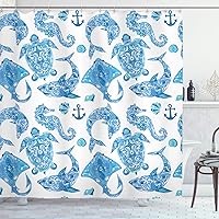 Vista 146 de Ambesonne Cortina para regadera náutica con palmeras