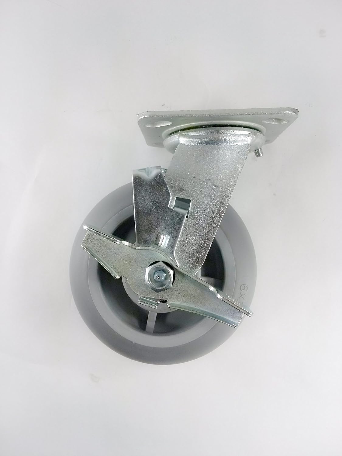 6" X 2" Non-Marking Rubber Caster (Round) - Rigid (2ea) & Swivel with Brake (2ea)