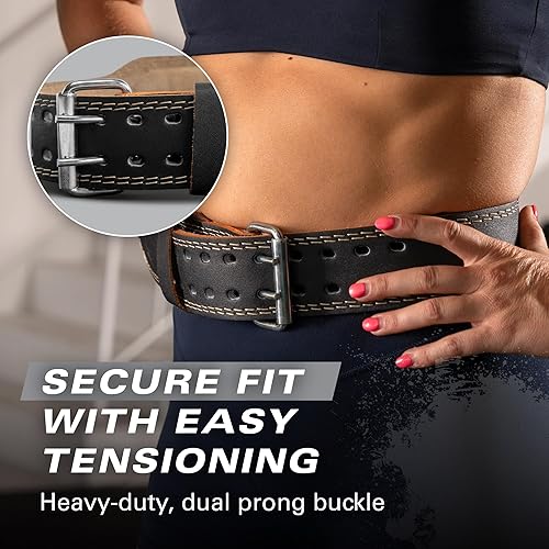 Miniatura 3 de Harbinger Cinturón de cuero acolchado para levantamiento de pesas de 2.0-4 pulgadas o 6 pulgadas de ancho, acolchado de espuma, diseño cónico para