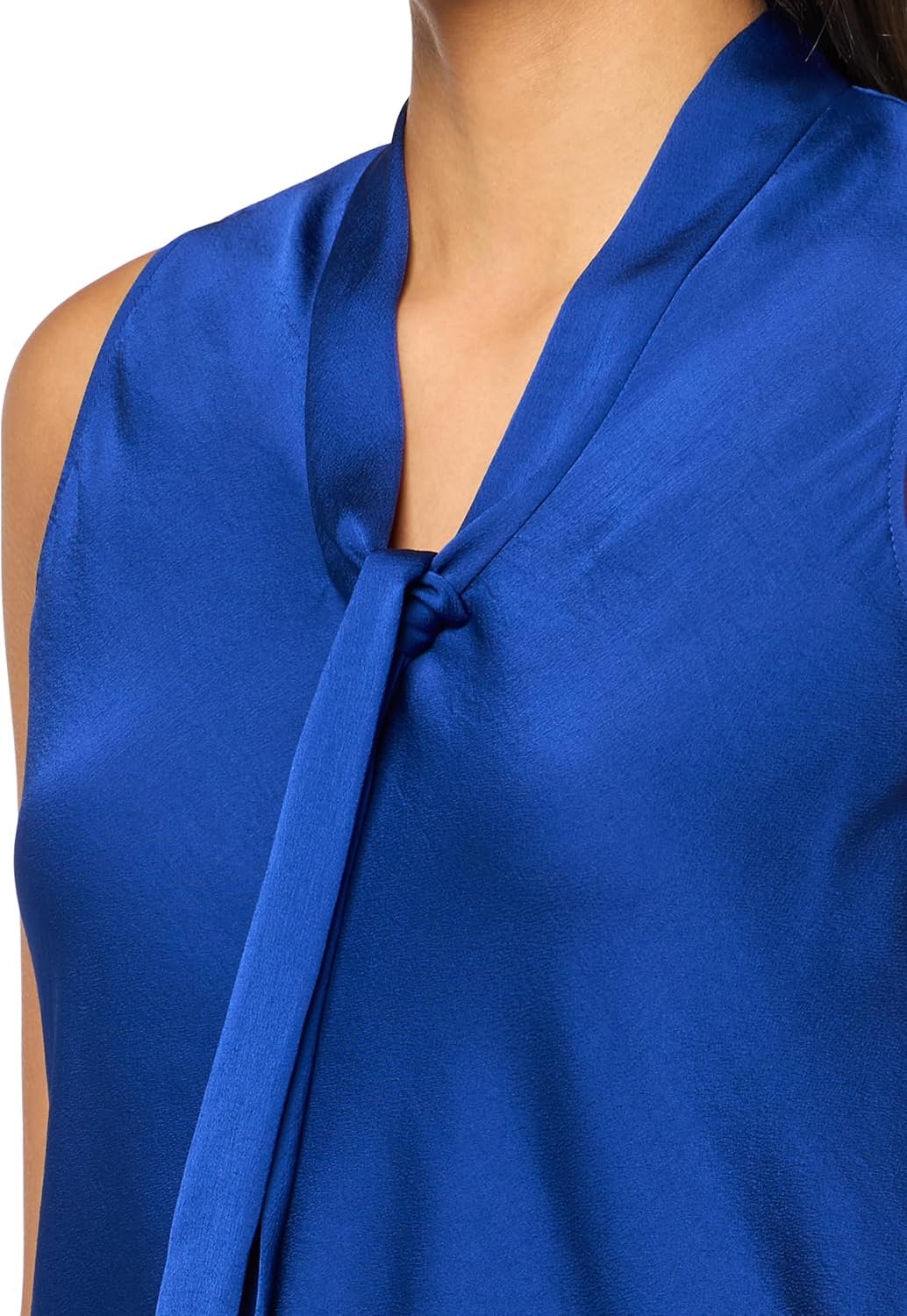 Kasper Womens Sleeveless Tie Front Blouse - Image 3