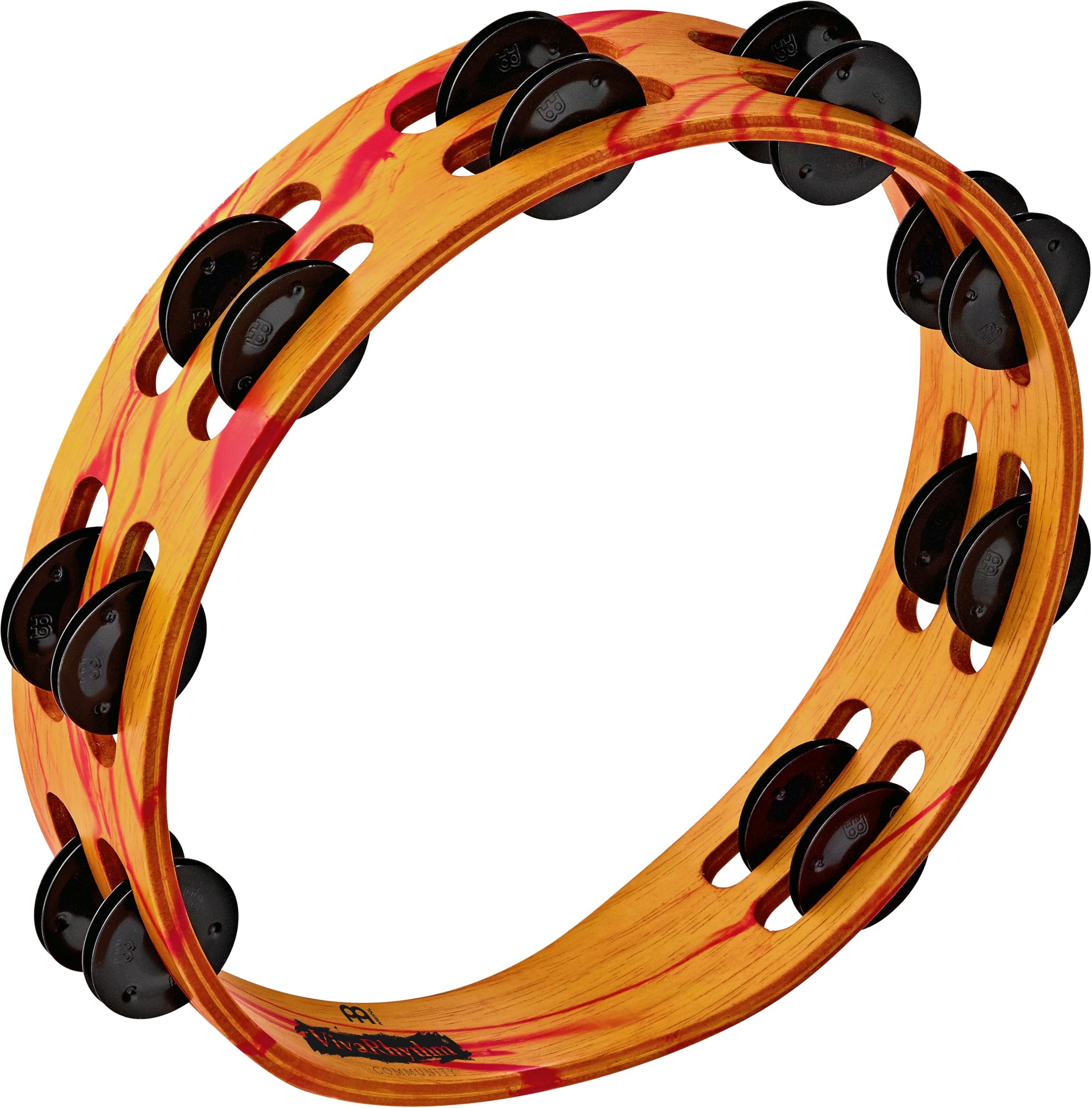Meinl Percussion Viva Rhythm VR-TA2-ROM "Meinl" Wood Tambourine, Rotoranges Marble Finish