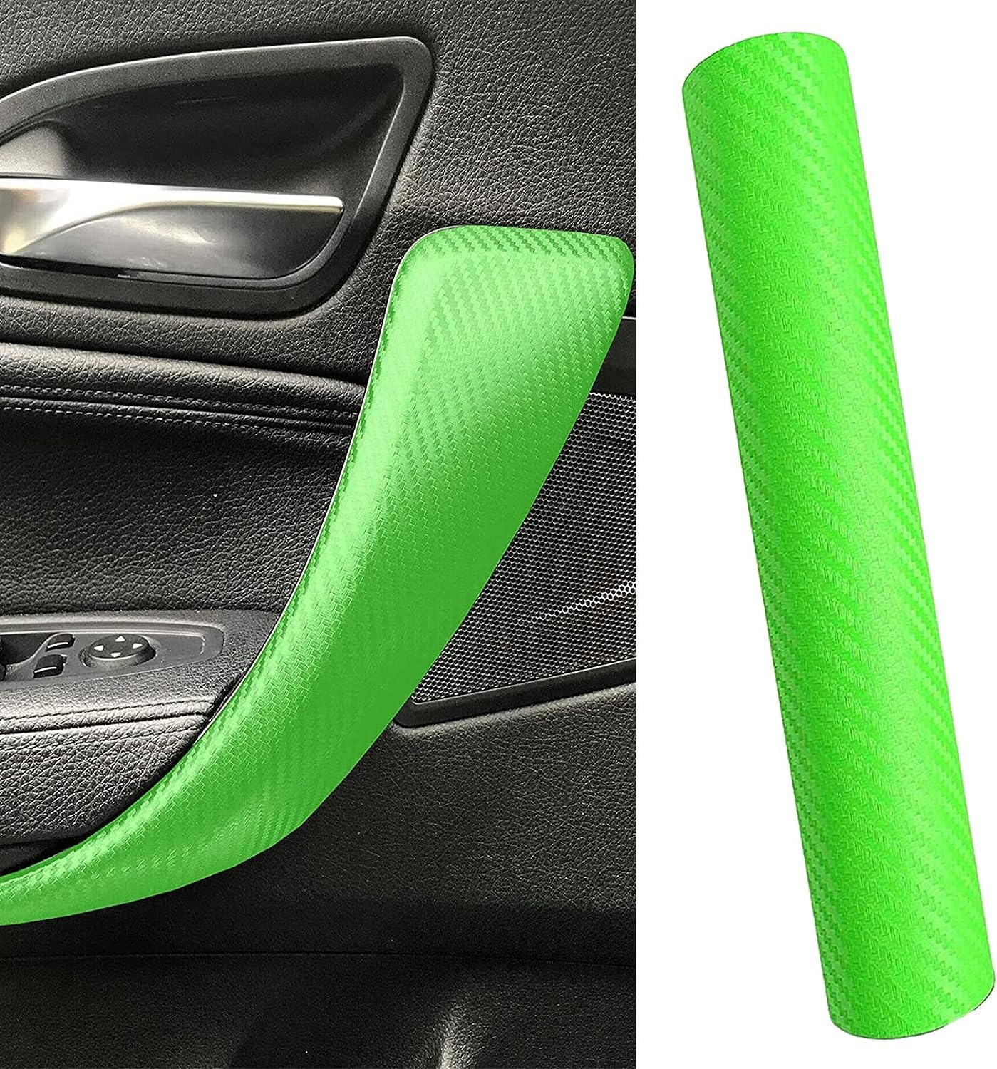 WenMeiCarbon Fiber Car Wrap Vinyl Roll 3D Carbon Fiber Vinyl Car DIY Wrap Sheet Roll Film Sticker Decal -(127X30cm/50"X11.8",200 * 50 cm/78.74" * 19.68") (50"X11.8" / 4FT X 1FT) (Green)