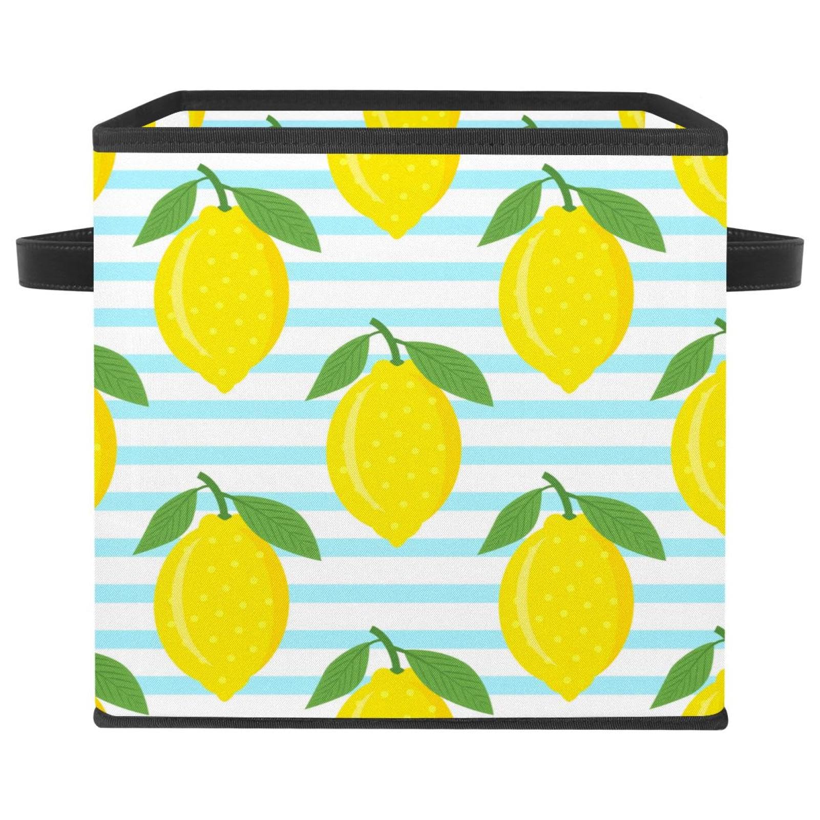 Boîte de rangement pliable en tissu motif citron 30cm