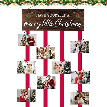 Christmas Card Holder Display, Hanging Christmas Card Hanger for Wall