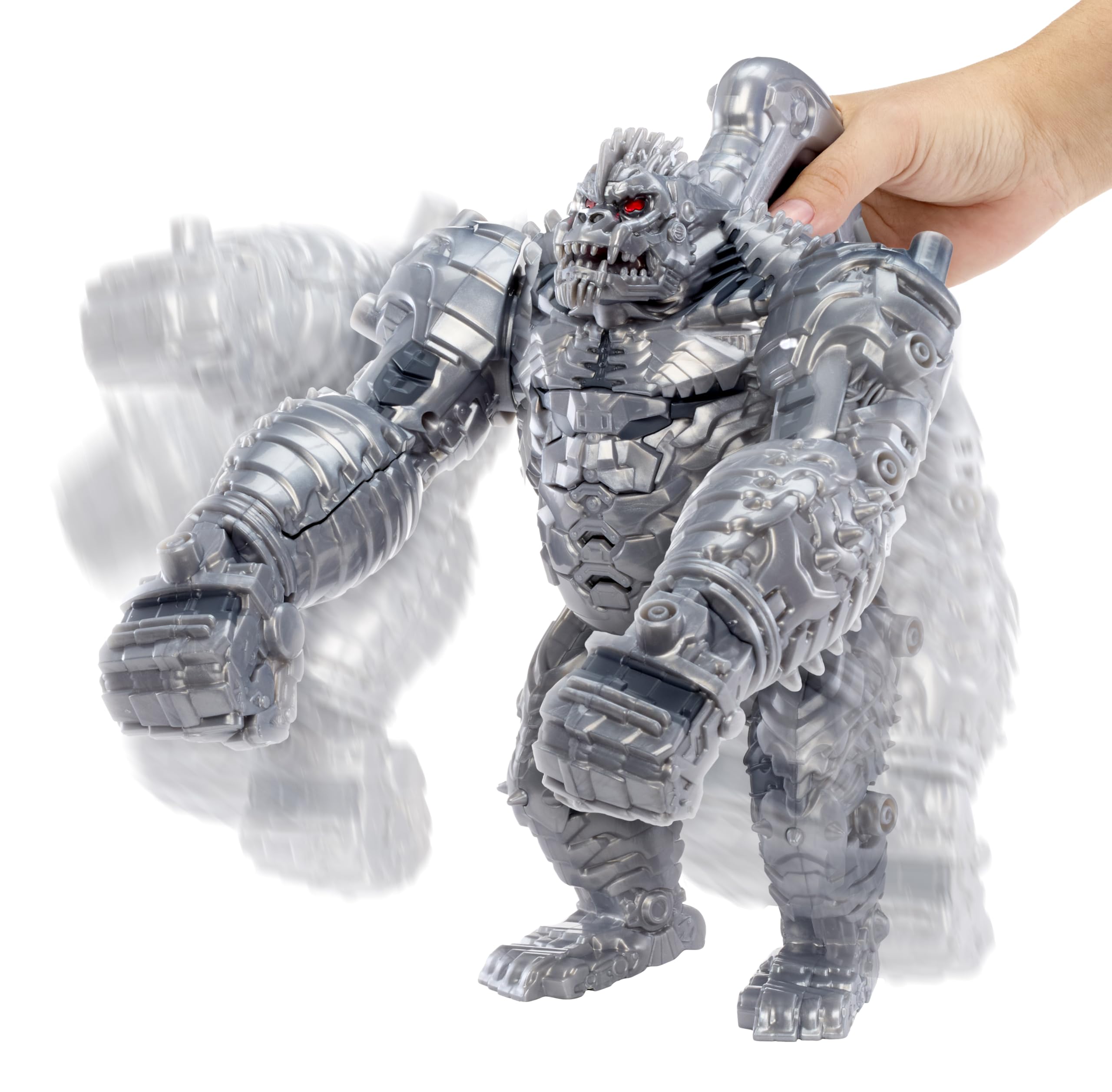 King Chrome Feature Villain Figure - Figura de acción de 30,5 cm del Villano King Chrome de Armorsaurs con Luces, Sonidos, función de puñetazo y Accesorios de Lanzamiento, para +6 años