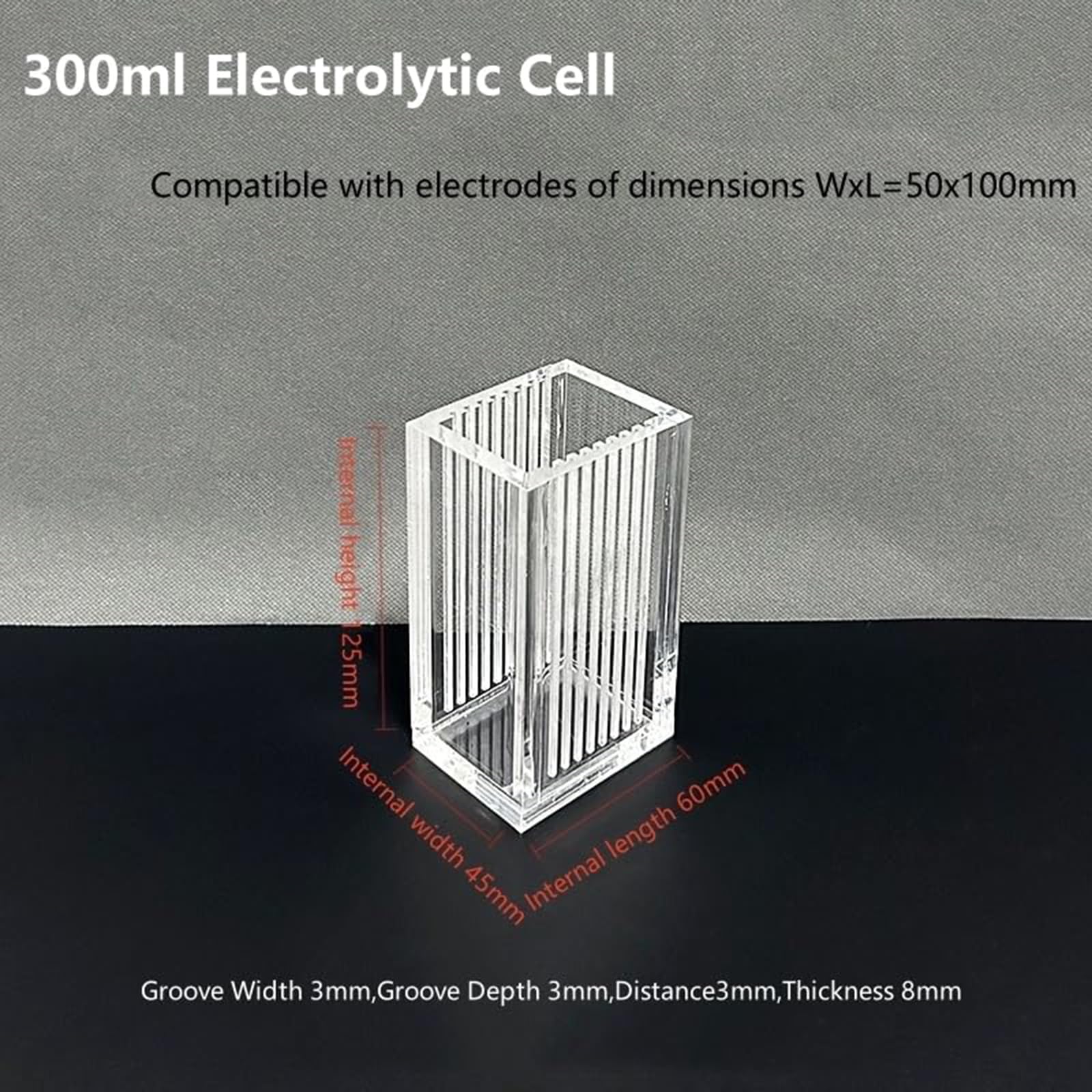 Kit de cellules électrolytiques acryliques pour électrolyse de l'eau, idéal pour les projets scientifiques et les applications de recherche