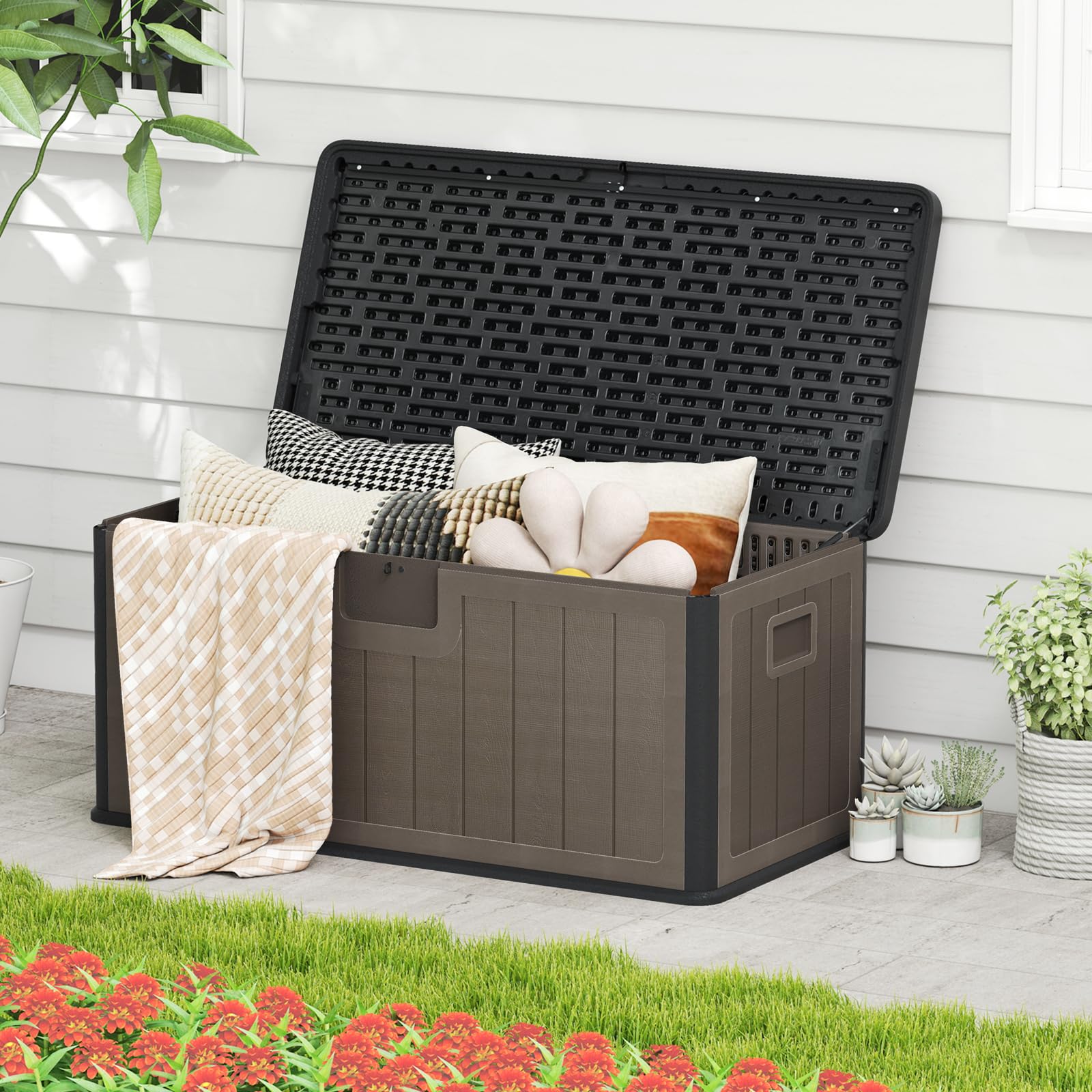 GIANTEX Contenitore Per Cuscini Impermeabile Da Giardino 378 L