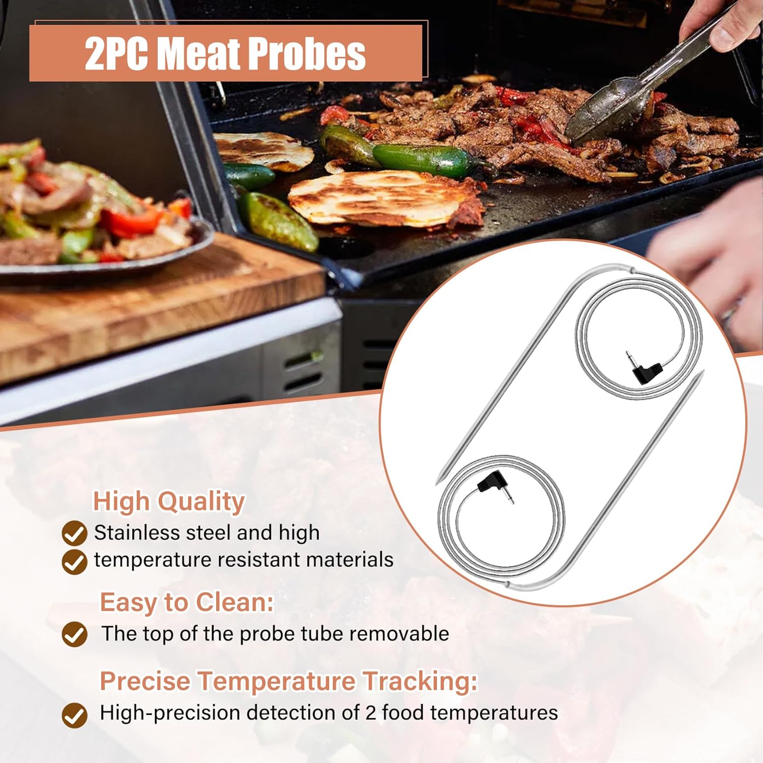 Non-WiFi Control Panel, Meat Probes, Temperature Sensor Replacement Kit for Masterbuilt Gravity Series 560/800/1050 Digital Charcoal Grill+Smoker, Parts Include: Controller, 2 Meat Probes, Temp Sensor