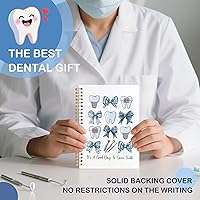Vista 4 de Dentist Gifts Notebook Journal, Dental Hygienist Assistant Office Gifts for Women, Hardcover Spiral Journal Notebook 5.5x8.3 Inch（Blue-01）