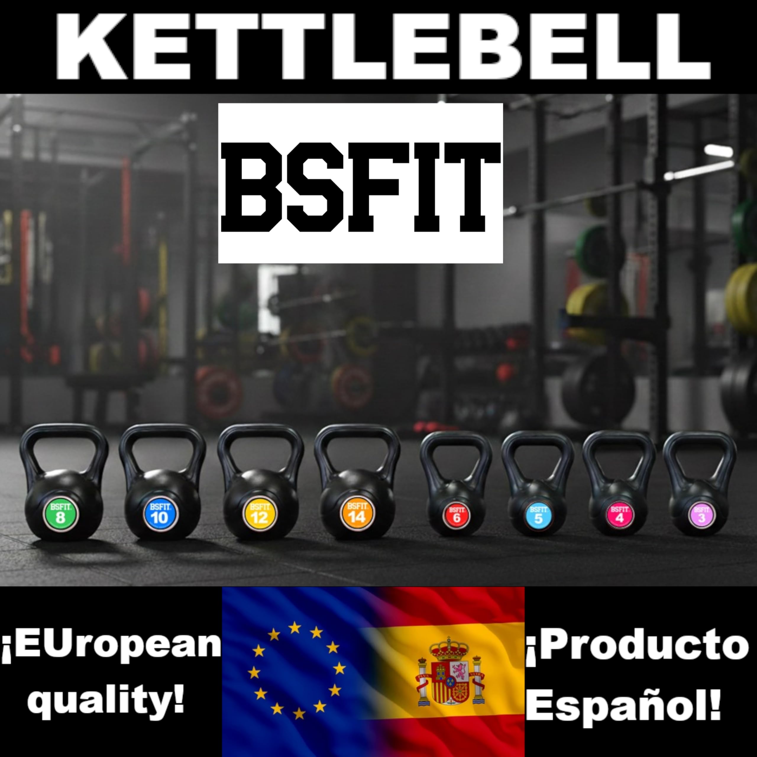 Kettlebell - Kettlebell - Kettlebell - Kettlebell in plastica imbottita antiscivolo Cross Training, funzionale, allenamento a casa e palestra/set kettlebell