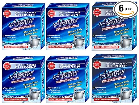 Atomic Dishwasher Detergent - [Combo Pack of 6, 900 GM Each] | Indias # 1 Dishwashing Brand