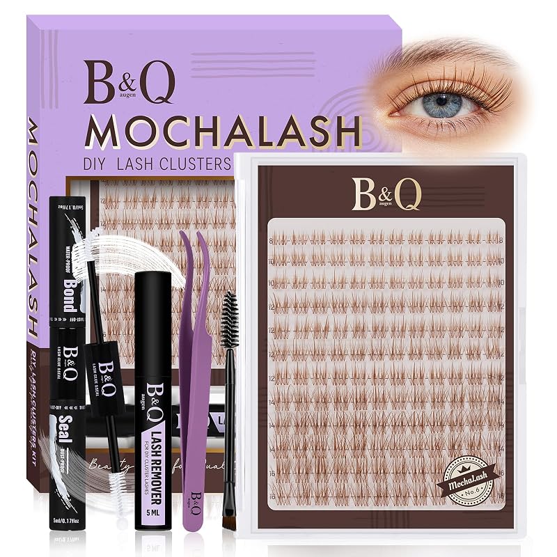 B&Qaugen Kit de cílios em tufos marrons Mochalash 06, curvatura C, 8–16 mm
