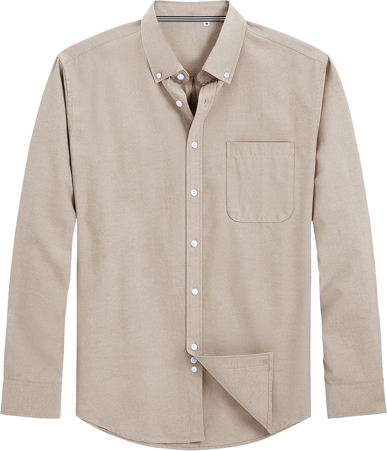 J.VER Men's Oxford Shirt Solid Casual Button Down Collar Shirts Long Sleeve Dress Shirts with Pocket