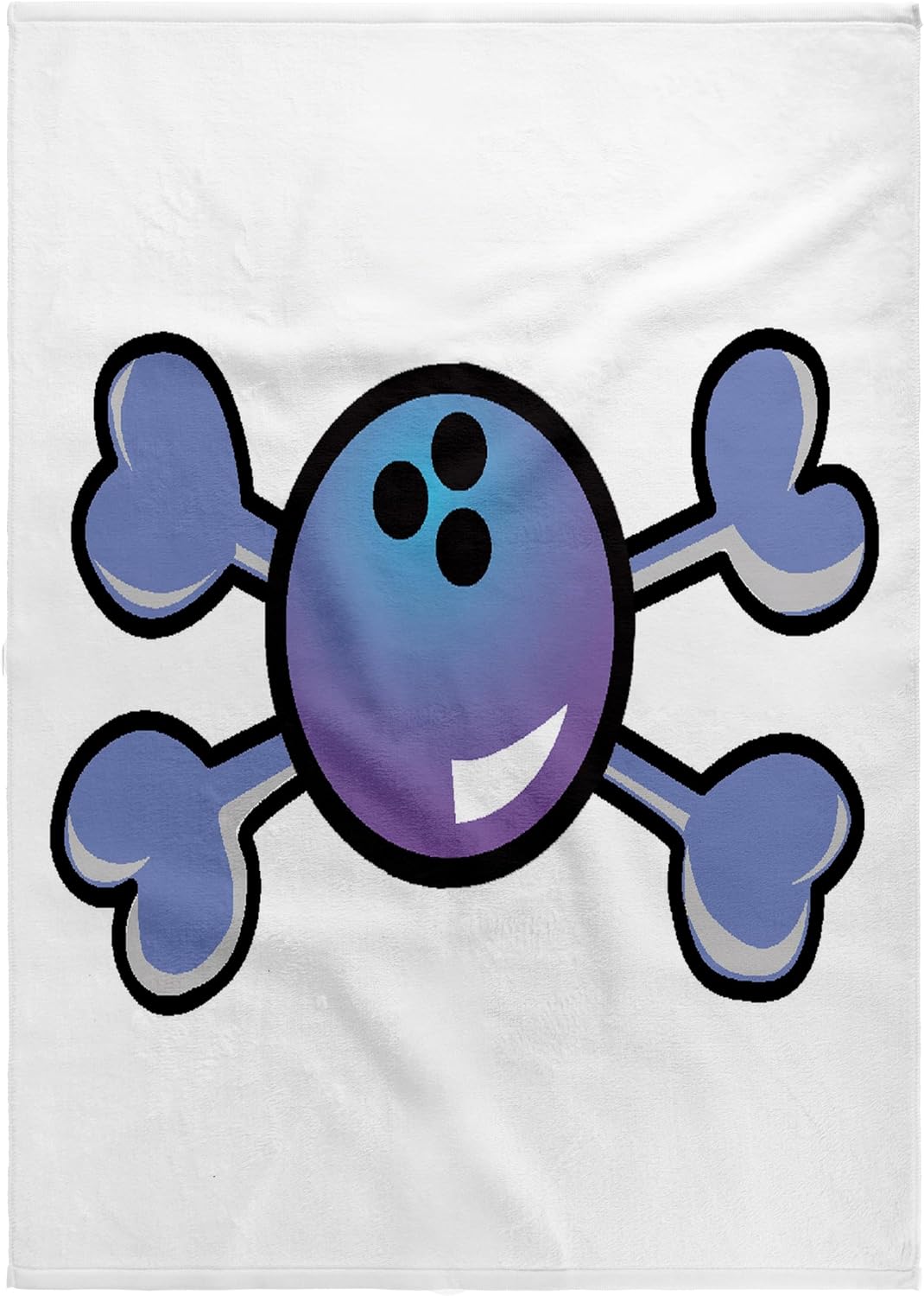 3dRose Bowling Ball Skull Purple Crossbones 22x30 Bath Hand Pool Towel