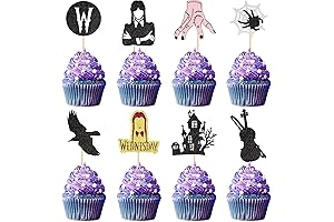 32-Pack Wednes-day Cupcake Toppers