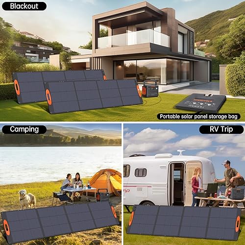 Miniatura 8 de N-Type 16BB 220W Panel solar portátil para EFJackeryBluettiAnker Power Station, IP68 impermeable plegable panel solar ETFE 25% alta eficiencia para