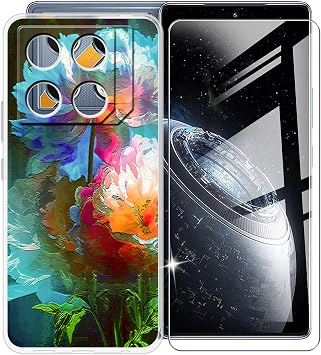 for Infinix GT 20 Pro Case + 1 Pack Tempered Glass Screen Protector, WXPPJ Full Body Protection Shockproof Case, Ultra-Thin Soft Silicone Phone Case for Infinix GT 20 Pro 6.78" - XV43