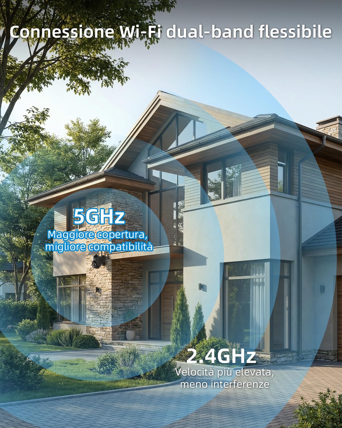 Ctronics 2K 3MP Telecamera Wifi Esterno a Batteria, 100% Senza Fili PTZ Telecamera con Pannello Solare Pan 355°/Tilt 95° Radar PIR Doppia Modalità di Rilevazione e Audio Bidirezionale IP66 | 100% Senza Fili,PTZ con Pannello Solare,Pan 355°/Tilt 95°,Radar